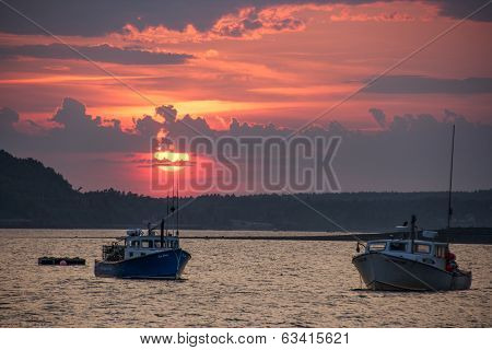 Boats in Sunset