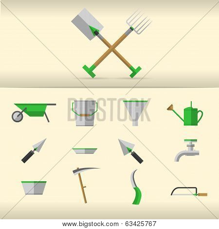 Illustration of gardening tools