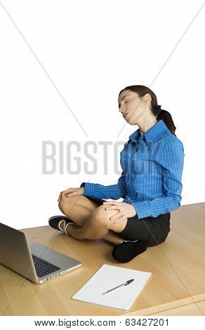 Business Woman Doing A Stretch During Break