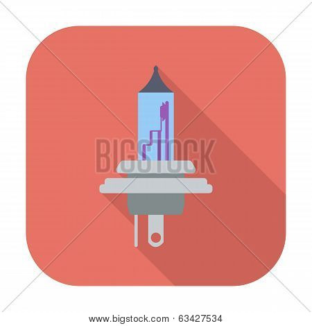Xenon car lamp flat icon