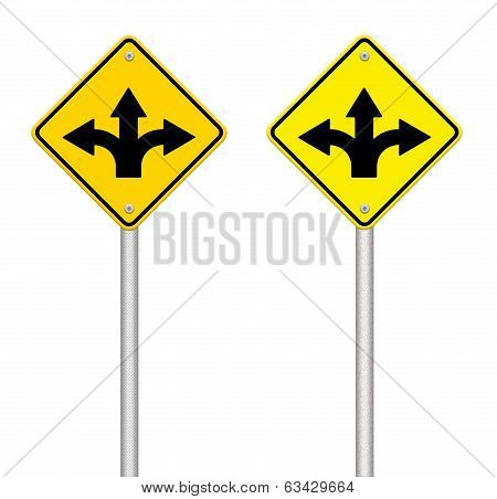 Fork In The Road Sign