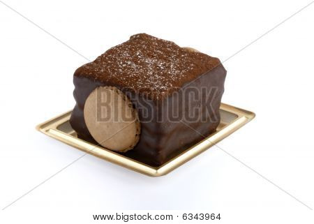 Chocalate kage med makroner