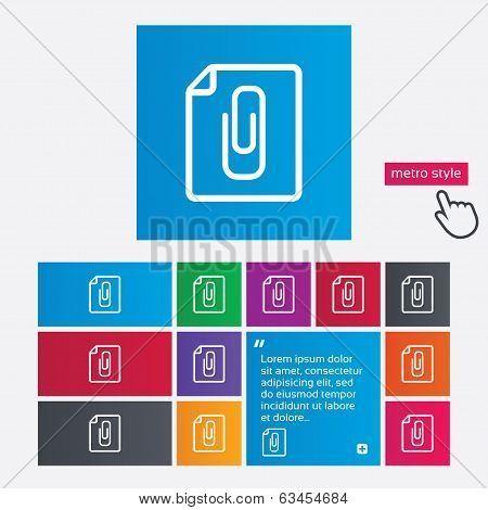 File annex icon. Paper clip symbol.