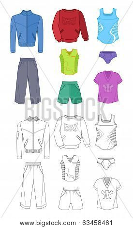 Man Set Tricot Clothes Colored