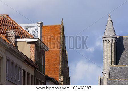 Rooftops And Tower Bruges, Belgium