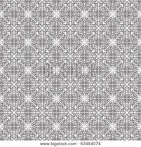Black And White Pattern With Small Hearts