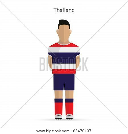 Thailand football player. Soccer uniform.
