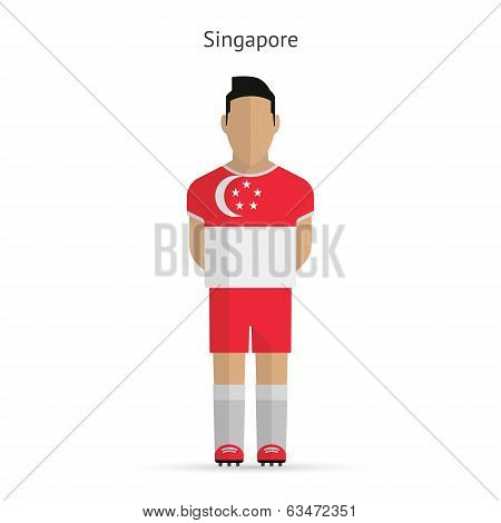 Singapore football player. Soccer uniform.