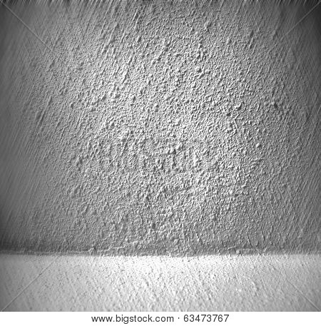Abstract stonework background texture with old weathered dark stucco black paint stone cement wall in rural room Grungy cold rock surface in hard grime empty place with niello granite dull light floor