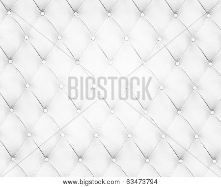 Abstract background texture of an old natural luxury, modern style leather with rhombs. Classic white, light and dark gray grungy skin of retro wall, door, sofa or studio interior with metal buttons.