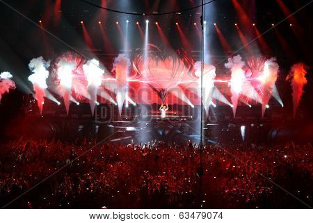 MINSK, BELARUS - FEBRUARY 21: Members of ARMIN ONLY: Intense show with Armin van Buuren in Minsk-Are