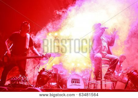 MINSK, BELARUS - FEBRUARY 21: Members of ARMIN ONLY: Intense show with Armin van Buuren in Minsk-Are