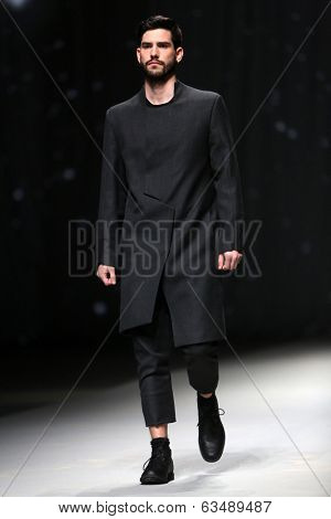 ZAGREB, CROATIA - APRIL 10 : Fashion model wears clothes made by Maja Podrug for Mayn on 