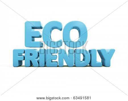 Eco icon on a white background. 3D illustration