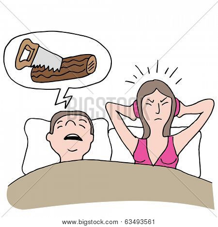 An image of a snoring husband.