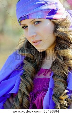 young beautiful woman portrait outdoor
