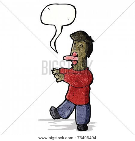 cartoon sleepwalking man