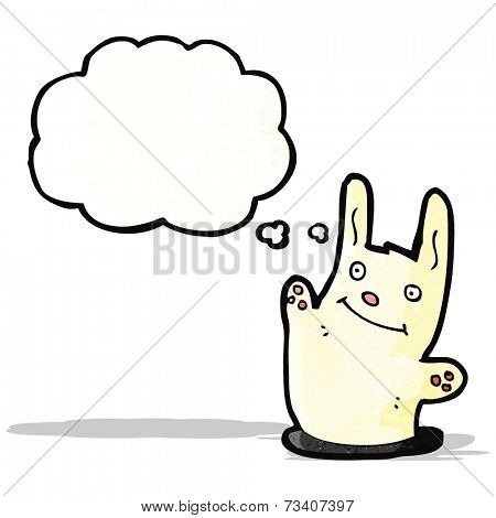 cartoon waving rabbit