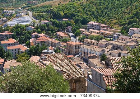 Panoramic view of Morano Calabro. Calabria. Italy.