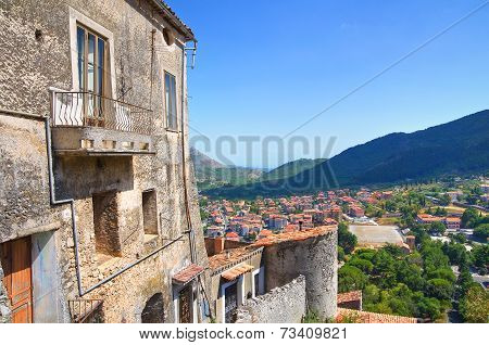 Panoramic view of Morano Calabro. Calabria. Italy.