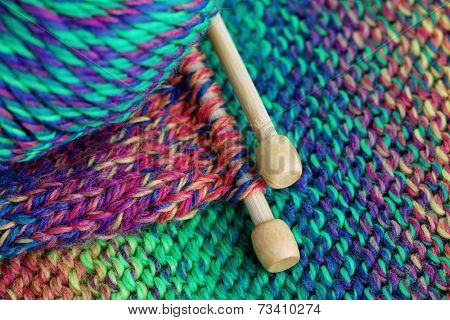 close-ups of needle and wool - needlecraft