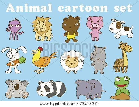 Animal cartoon set
