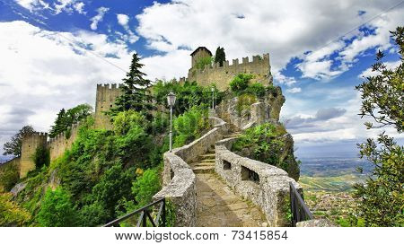 scenic Italy series - San Marino, view with castle 