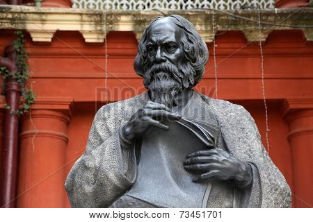 KOLKATA - FEBRUARY 15: Monument of Rabindranath Tagore on February 15, 2014 in Kolkata, India, he became the first non-European to win the Nobel Prize in Literature in 1913.