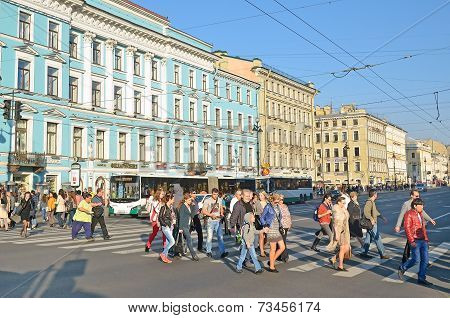 Nevsky Prospect In Saint-peterburg, Russia