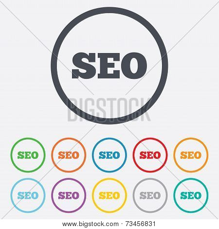 SEO sign icon. Search Engine Optimization symbol.