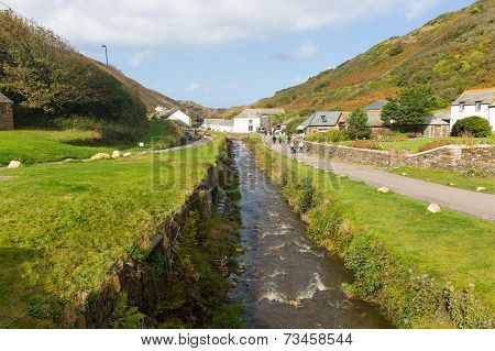 River in Boscastle North Cornwall England UK on a beautiful sunny autumn day