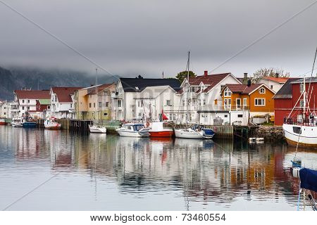 Fishing village Henningsvaer in lofoten, norway