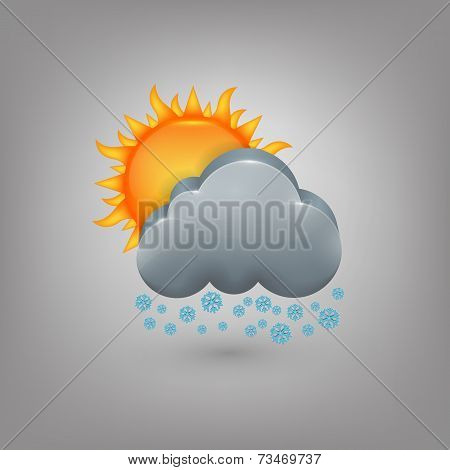 Icon weather. Cloud sun snow