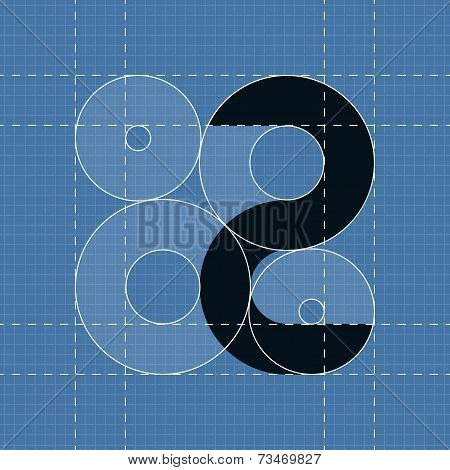 Round engineering font. Symbol 2