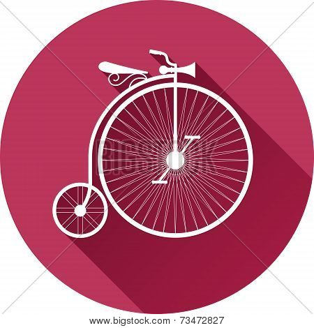 retro-style illustration of old vintage bicycle flat design