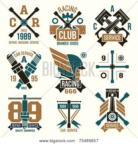 Car Races And Service Badges