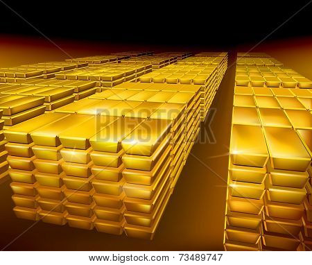Stack of gold. Vector illustration.