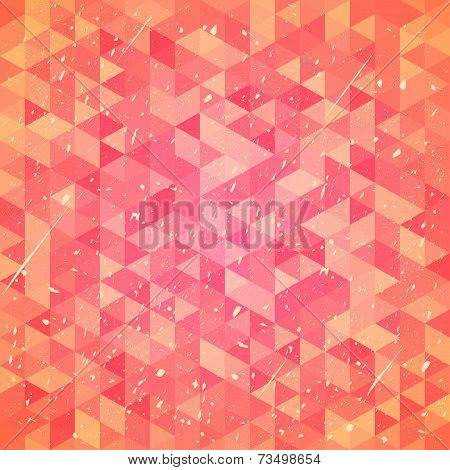 Threadbare background with triangles