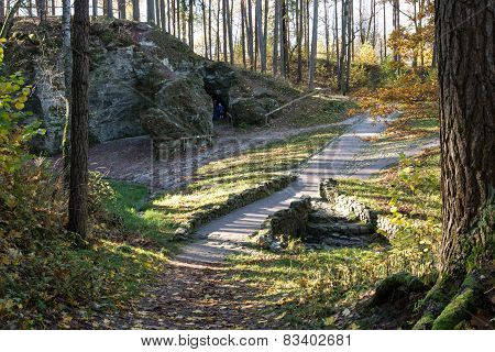 Sunny Tourist Track With Boardwalks