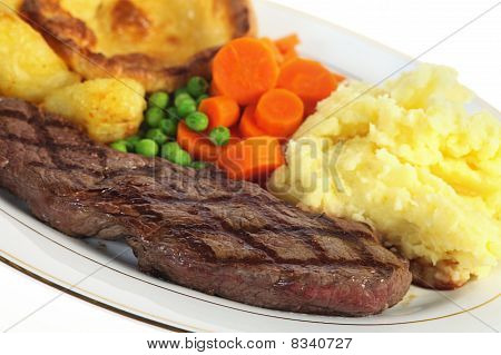Steak middag Closeup