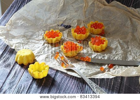 Tartlets With Red Caviar