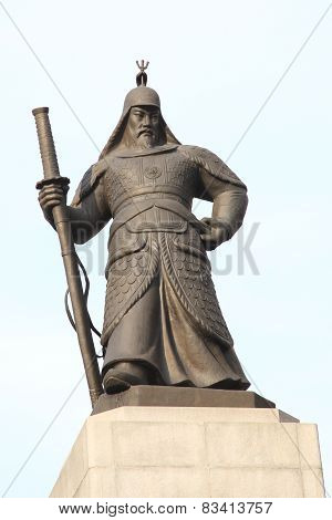 Statue of the Admiral Yi Sun-Sin in downtown Seoul, South Korea