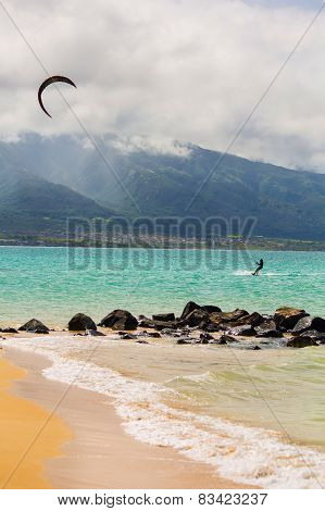 Kite Surfer On Beach