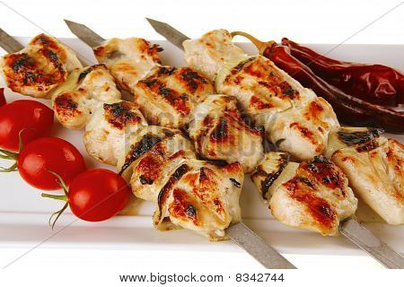 Chicken Shish Kebab med grøntsager