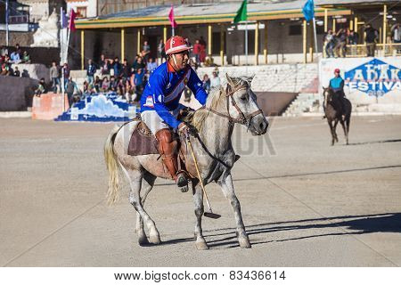 Unidentified Polo Players At The Match