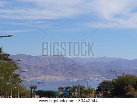 View to the Eilat gulf and Aqaba
