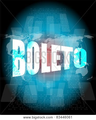 Backgrounds Touch Screen With Boleto Word