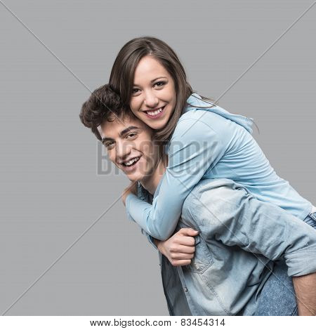 Smiling Couple Having Fun
