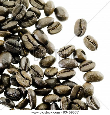 Coffee Beans Spilling Around Isolated On