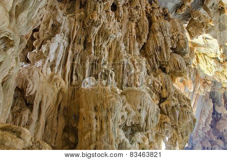 Underground Cave In Laos, With Stalagmites And Stalactites